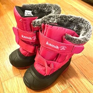 Kamik Little Girl's Pink Waterproof Insulated Winter Snow Boots - Toddler size 6